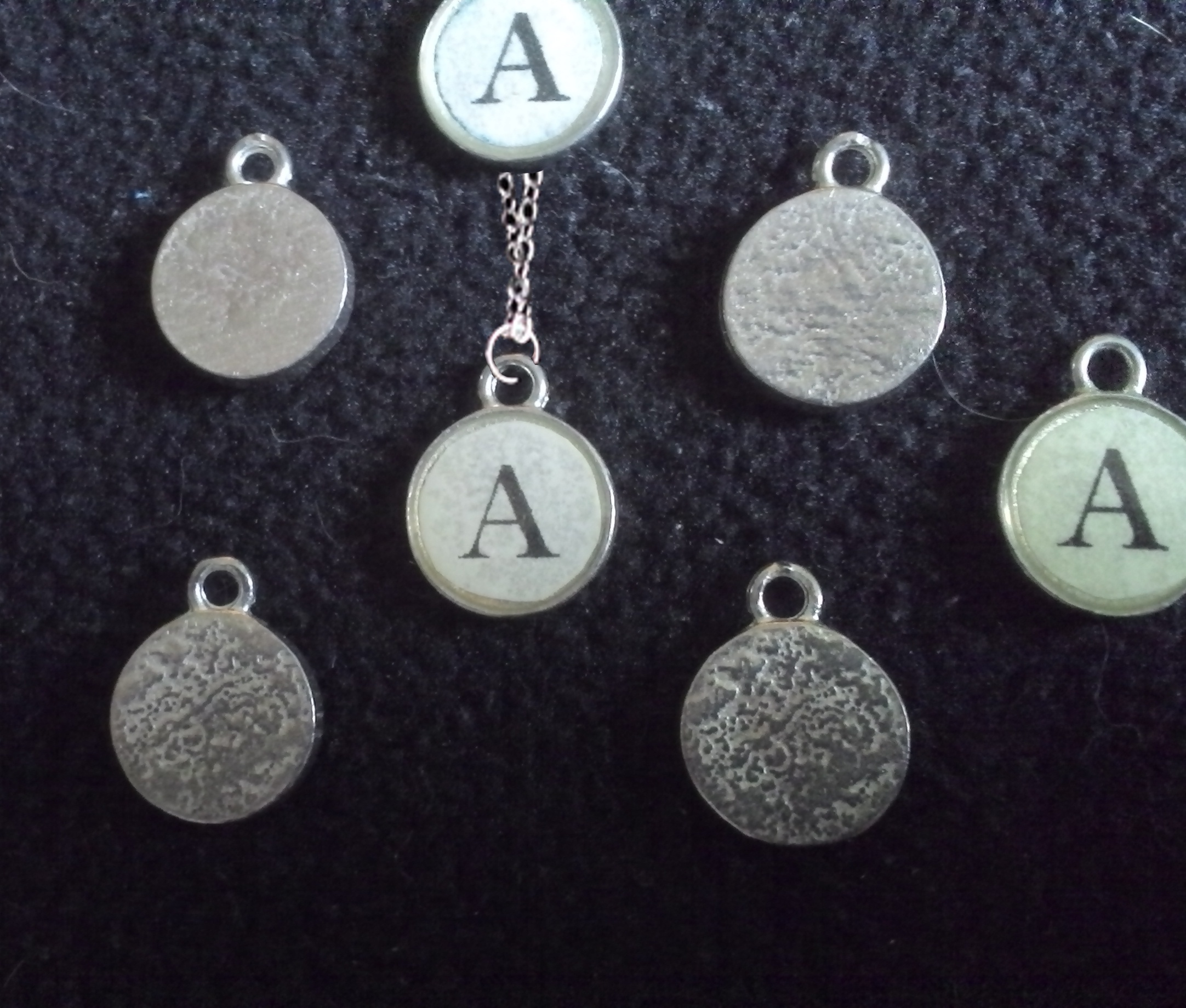 Steampunk Typewriter Key Pewter Pendant with Letter A